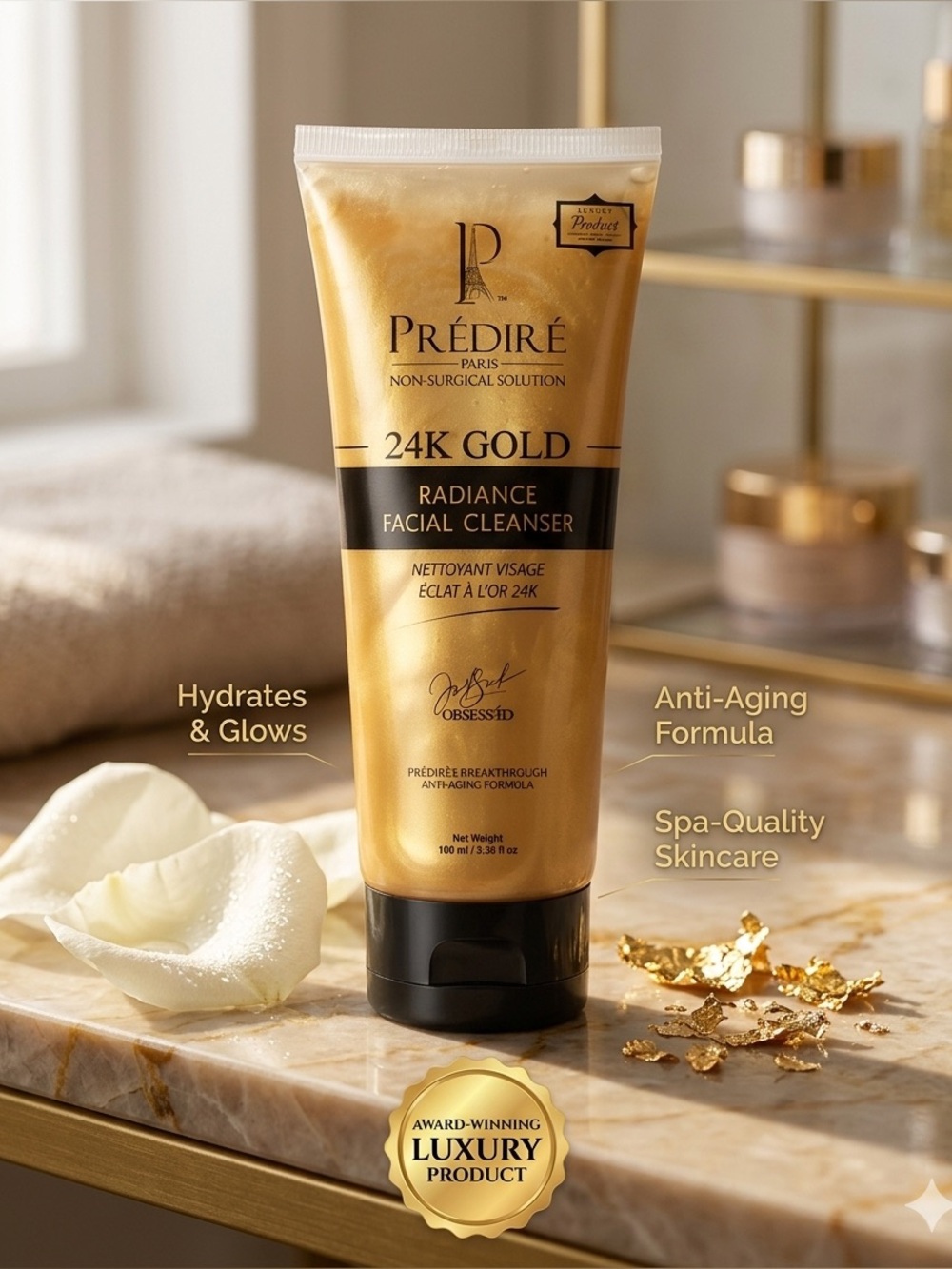 Predire 24K Gold Radiance Facial Cleanser - Retail $140